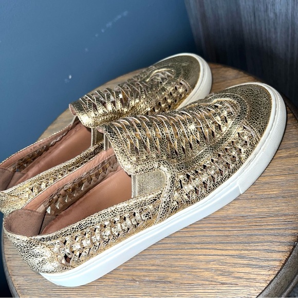Tory Burch Gold Metallic Hurache II Sneakers - Picture 4 of 9